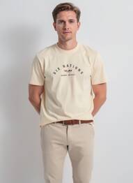 Tricou broderie mâneci scurte galben CAMBERABERO bărbat