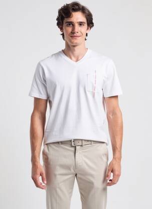 Tricou elasticitate mâneci scurte alb CAMBERABERO bărbat