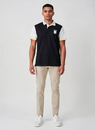 Polo țesătură jersey mâneci scurte negru CAMBERABERO bărbat