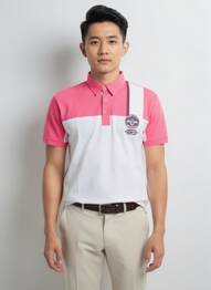 Tricou broderie mâneci scurte roz CAMBERABERO bărbat