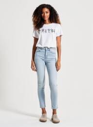 Tricou imprimeu fantezie mâneci scurte bej IKKS femeie