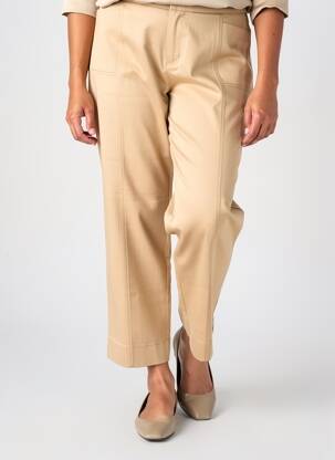 Pantalon 7/8 țesătură poplin mărime normală bej FRANK WALDER femeie