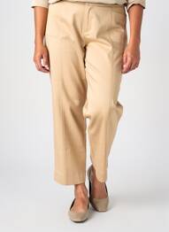 Pantalon 7/8 țesătură poplin mărime normală bej FRANK WALDER femeie