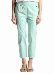 Pantalon 7/8 țesătură poplin mărime normală verde FRANK WALDER femeie