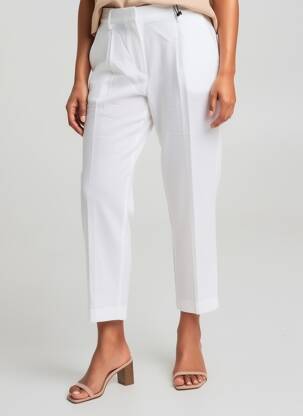Pantalon 7/8 talie elastică mărime normală alb GERRY WEBER femeie