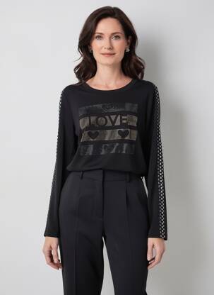 Tricou mâneci lungi mâneci lungi negru DOLCEZZA femeie