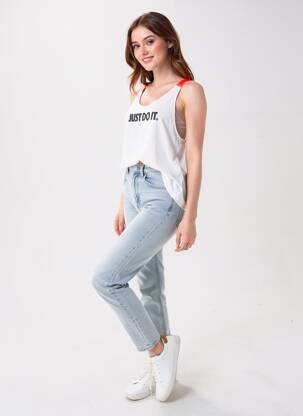 Maiou croială dreaptă fără mâneci alb NIKE femeie