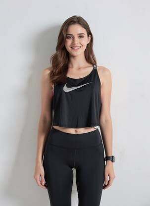 Top fără mâneci fără mâneci negru NIKE femeie
