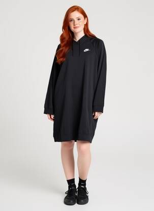 Rochie pulover croială dreaptă mâneci lungi negru NIKE femeie