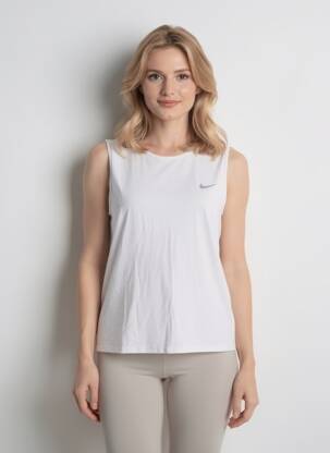 Maiou serigrafie flockată fără mâneci alb NIKE femeie