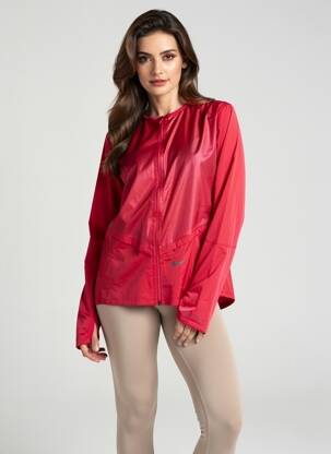 Jachetă vânt mâneci lungi fără glugă roșu NIKE femeie