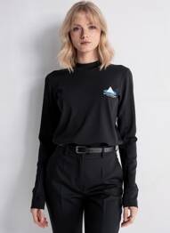 Tricou mâneci lungi mâneci lungi negru NIKE femeie