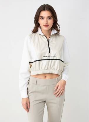 Hanorac elasticitate mâneci lungi bej NIKE femeie