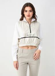 Hanorac elasticitate mâneci lungi bej NIKE femeie
