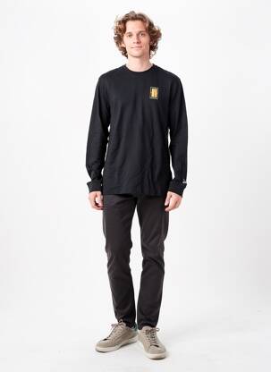Tricou croială cambrată mâneci lungi negru NIKE bărbat