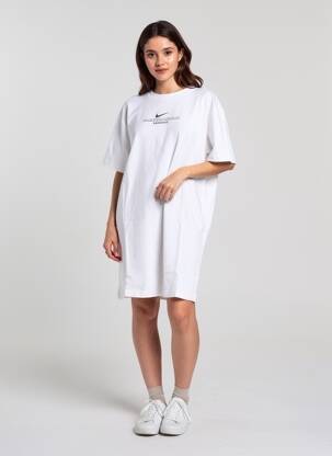 Rochie scurtă mâneci scurte mâneci scurte alb NIKE femeie