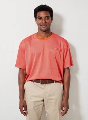 Tricou croială dreaptă mâneci scurte portocaliu CAMBERABERO bărbat