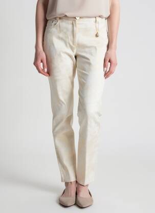 Pantalon slim buzunare bej ANGELIKA femeie