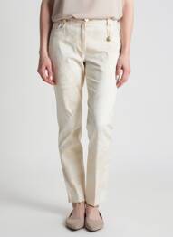 Pantalon slim buzunare bej ANGELIKA femeie