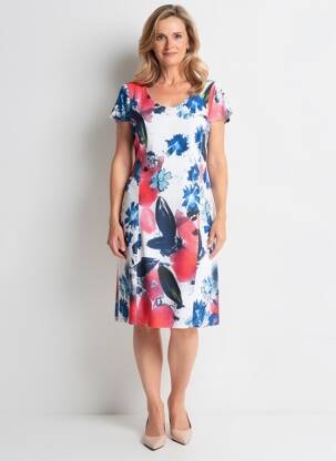 Rochie midi mâneci scurte mâneci scurte albastru GUY DUBOUIS femeie
