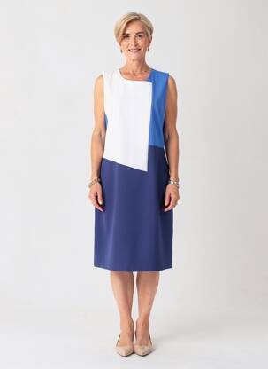 Rochie midi fără mâneci fără mâneci albastru GUY DUBOUIS femeie