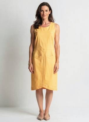 Rochie midi fără mâneci fără mâneci portocalie GUY DUBOUIS femeie