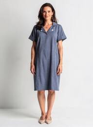 Rochie midi mâneci scurte mâneci scurte albastru FRANCE RIVOIRE femeie