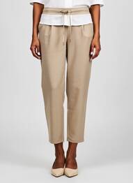 Pantalon 7/8 elasticitate mărime normală bej B.YOUNG femeie