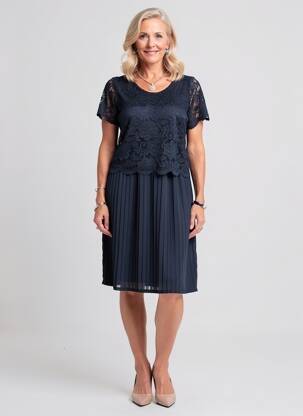 Rochie midi mâneci scurte mâneci scurte albastru GUY DUBOUIS femeie