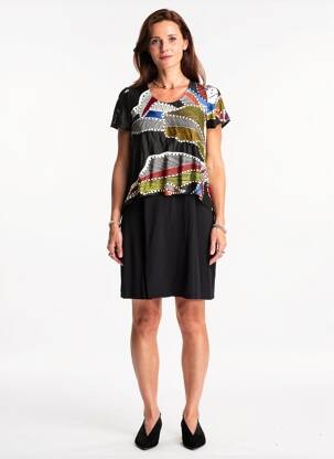 Rochie scurtă mâneci scurte mâneci scurte negru MERI & ESCA femeie