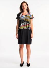 Rochie scurtă mâneci scurte mâneci scurte negru MERI & ESCA femeie
