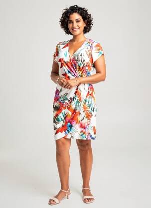 Rochie scurtă mâneci scurte mâneci scurte alb MERI & ESCA femeie