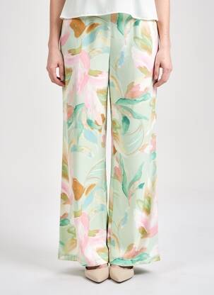 Pantalon larg țesătură poplin mărime normală verde VERO MODA femeie