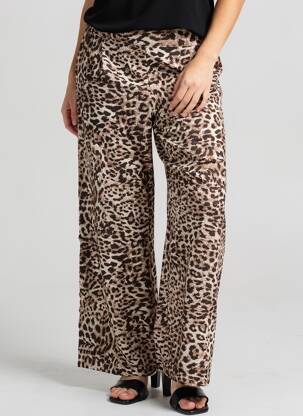Pantalon larg țesătură poplin mărime normală maro B.YOUNG femeie