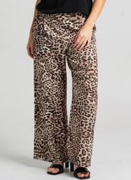 Pantalon larg țesătură poplin mărime normală maro B.YOUNG femeie