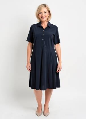Rochie midi mâneci scurte mâneci scurte albastru MERI & ESCA femeie