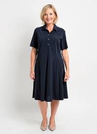 Rochie midi mâneci scurte mâneci scurte albastru MERI & ESCA femeie