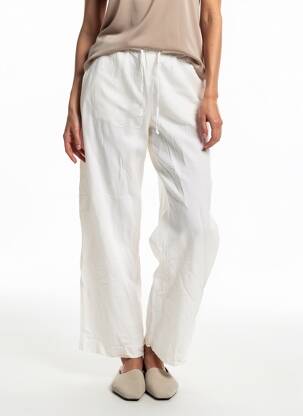 Pantalon drept țesătură poplin mărime normală alb H&M femeie