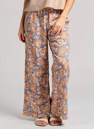 Pantalon larg țesătură poplin mărime normală albastru VERO MODA femeie