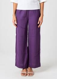 Pantalon larg țesătură crep mărime normală violet RUE MAZARINE femeie