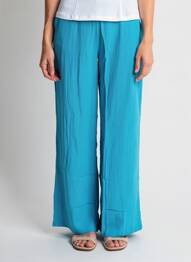 Pantalon larg țesătură crep mărime normală albastru VERO MODA femeie