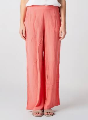 Pantalon larg țesătură crep mărime normală roz VERO MODA femeie