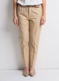 Pantalon chino țesătură poplin mărime normală bej B.YOUNG femeie