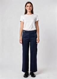 Pantalon drept elasticitate talie înaltă albastru STREET ONE femeie