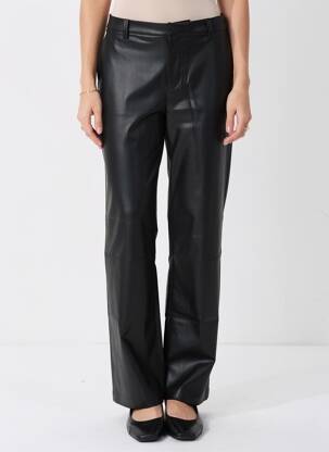 Pantalon drept închidere cu fermoar sub clapetă cu cârlig negru VERO MODA femeie