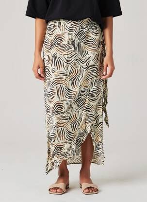 Fustă lungă imprimeu fantezie bej AWARE BY VERO MODA femeie