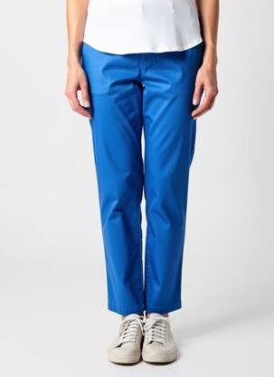 Pantalon chino țesătură poplin mărime normală albastru GEVANA femeie