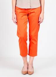 Pantalon 7/8 țesătură poplin mărime normală portocaliu GEVANA femeie