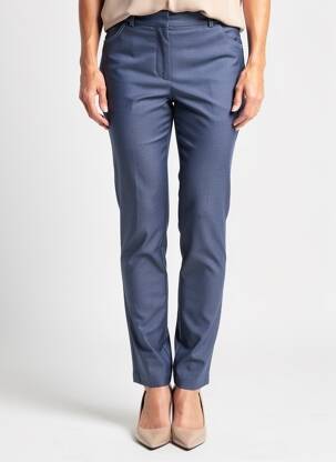 Pantalon slim talie elastică mărime normală albastru GEVANA femeie