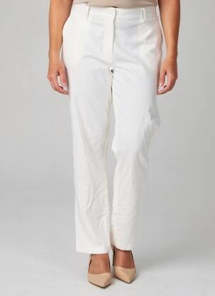 Pantalon chino țesătură poplin mărime normală alb GEVANA femeie